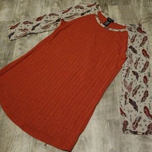 Rue21 boho mid-sleeve top size L